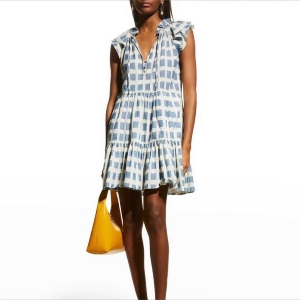 NWT Veronica Beard Zee Blue tiered mini dress, size 12